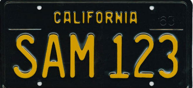 California License Plates By Year